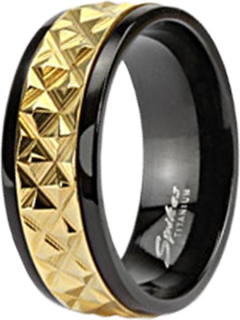 Produktbild Star Piercing Ring schwarz goldstreifen mit Struktur (67)