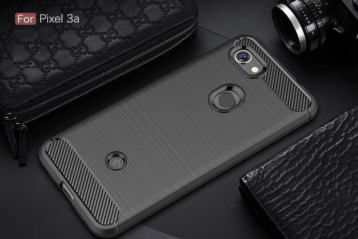 Produktbild Screenguard Google Pixel 3a Hülle Carbon Brushed Soft TPU (Google Pixel 3a)
