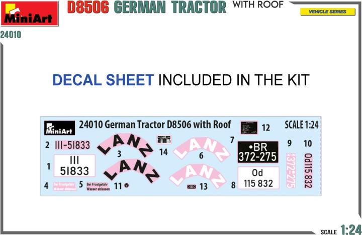 Produktbild 1:24 Dt. Traktor D8506 m. Kabinendach