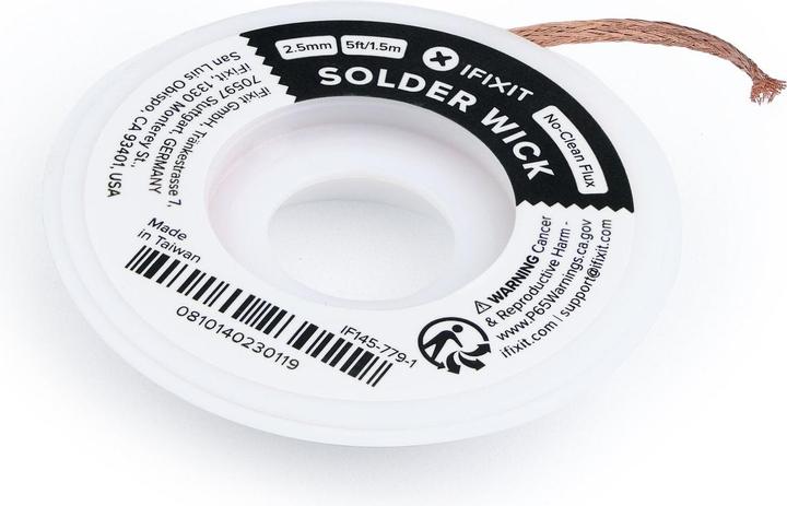 Immagine prodotto iFixit Desoldering Wick – 2.5 mm, Zubehörtyp Mobiltelefone