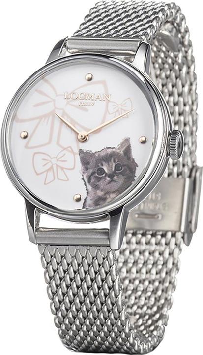 Produktbild Locman Italy Damenuhr 1960 Fantasy Cat Ref. F253A08S-00WHGA1B0 (Analoguhr, 32 mm)