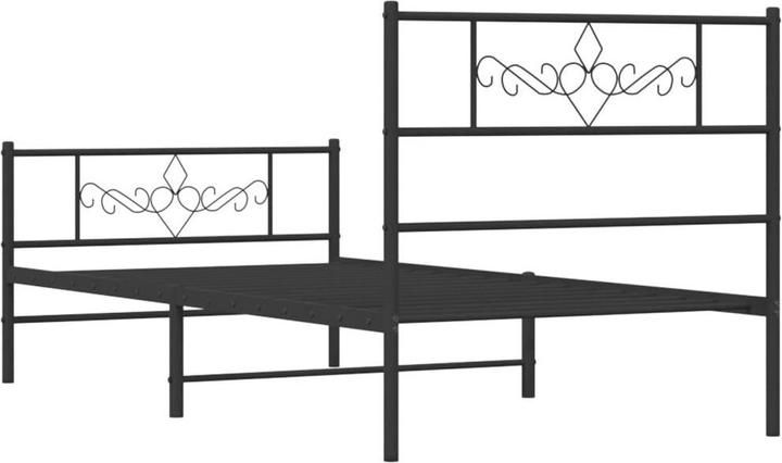 Produktbild VidaXL Bettgestell mit Kopfteil Fussteil Metallbett Bett Schwarz 80x200cm (80 x 200 cm)