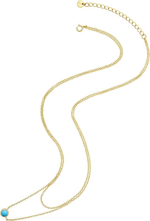 Immagine prodotto Glanzstücke München Catena da donna in argento sterling e turchese (rec.) in oro giallo da 42,0/36,0 cm + 5,0 cm di (Argento)