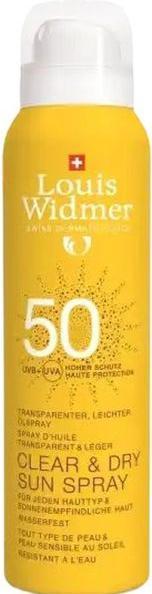 Image du produit Louis Widmer Soleil Clear & Dry Sun 50 Parfum 200 ml (Spray solaire, SPF 50, 200 ml, 206 g)