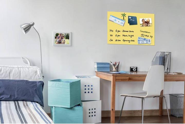Actual product image BE! Board Glass Magnet Board Yellow (W x H) 60cm x 40cm B1208 (Magnet board, 60 x 40 cm)