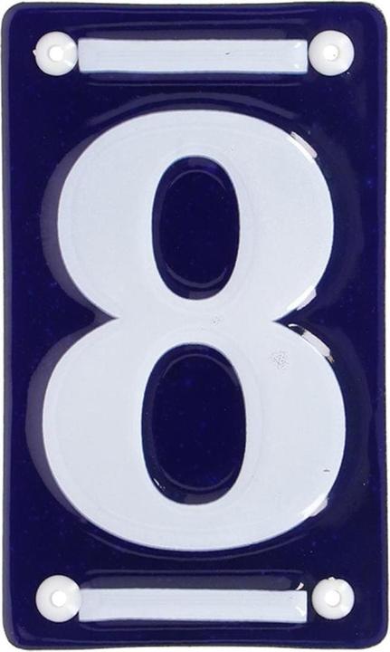 Produktbild Esschert Design Hausnummer 8 7 cm, Blau/Weiss, Detailfarbe: Weiss, Blau