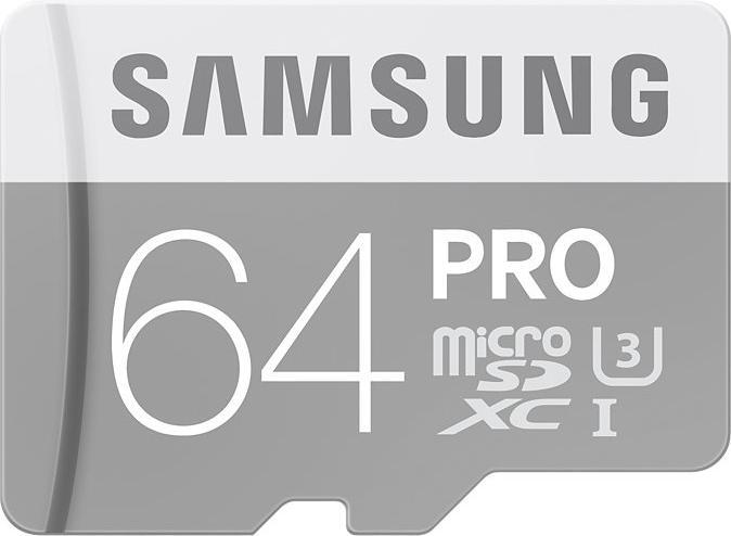 Produktbild Samsung microSDXC Pro mit Adapter (64 GB, microSDXC, U3, UHS-I)
