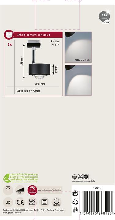 Actual product image Paulmann URail Spot Aldan (800 lm)