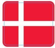 Actual product image Bunzl Label Dansk flag 30x26mm med frostlim,500 pcs/rl - (500 pcs.)