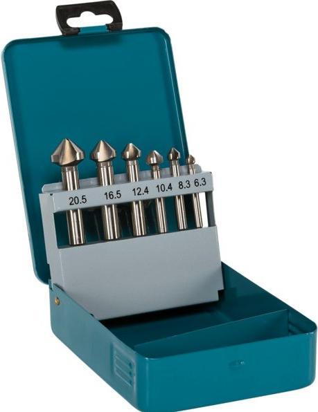 Productafbeelding Makita Verzinkboren set 6 stuks HSS (12,4 mm, 6,3, 16,5 mm, 20,5 mm, 8,3, 10,4 mm)