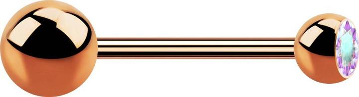 Star Piercing Micro Barbell rosegold mit Kugel und Kugel Kristall multicolor (ohne Messing, Chirurgenstahl 316L)