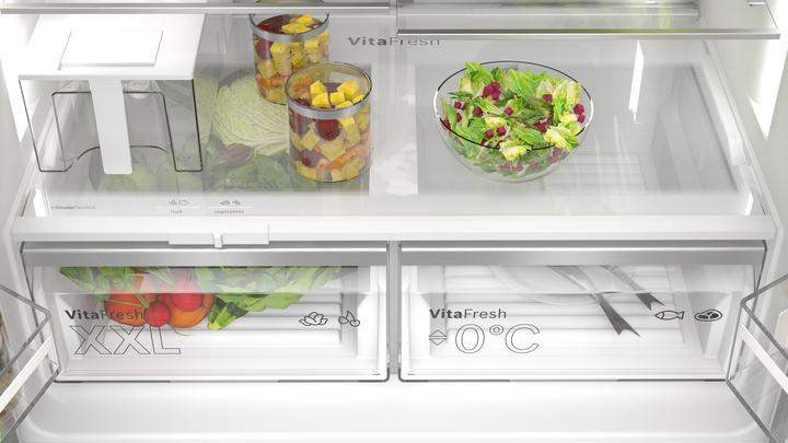 Produktbild Bosch Hausgeräte Serie 6, Kühl-Gefrier-Kombination, mehrtürig, 183 x 90.5 cm, Gebürsteter Stahl mit Anti Fingerprint (574 l)