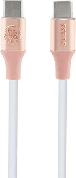 Guess GUCCLALRGDP kabel USB-C - USB-C 1.5m Fast Charging różowy/pink Ebossed Logo (1.50 m, USB 3.2 Gen 1)