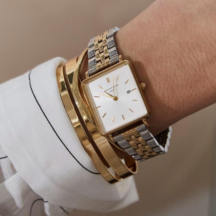 Immagine prodotto Rosefield Il Boxy White Sunray Silver Gold (Orologio da polso analogico, 26 mm)