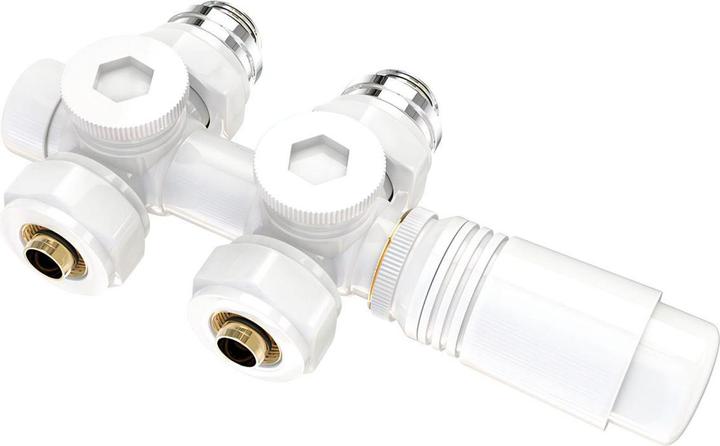 Emke Thermostatventil, Universalventil mit Thermostat für Heizkörper, 10 bar, 7 Stufen, Weiss