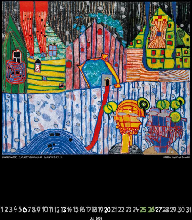 Produktbild Hundertwasser Art Calendar 2026 (44 x 34 cm, Harter Einband, Deutsch)
