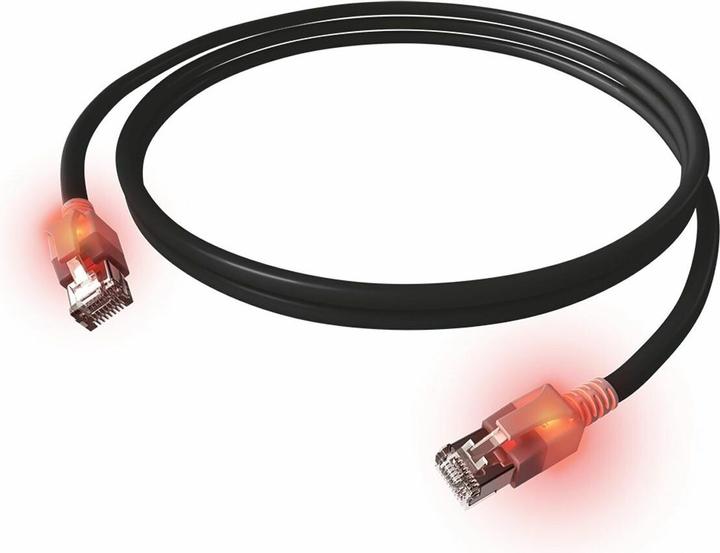 Produktbild Sacon Patchkabel Kat.6a, S/FTP (PiMF) h-frei, Licht-ID, schwarz, 10,0m (S/STP, CAT6a, 10 m)