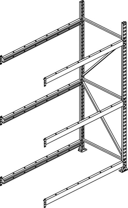 Actual product image META Regalbau Weitspannregal MINI-RACK B1400xT650xH2200 mm Anbaufeld 3 Stahlpaneele Fachlast 6