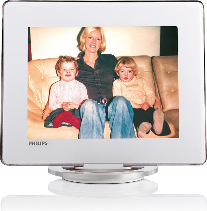 Produktbild Philips SPH8208, 8" Photoframe, Multimedia, Akku, Weiss (8", 800 x 600 Pixel)