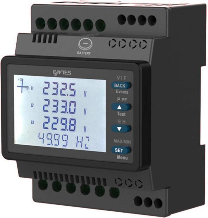 Produktbild Entes Digitales Hutschienenmessgerät Multimeter für Hutschiene RS 485 Relaisausgang 2x Digitaleingang 1x