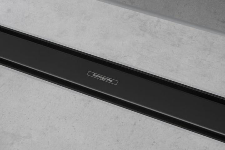 Actual product image hansgrohe Shower channel RainDrain Match, with height-adjustable frame 800 mm, matt black (800 mm)