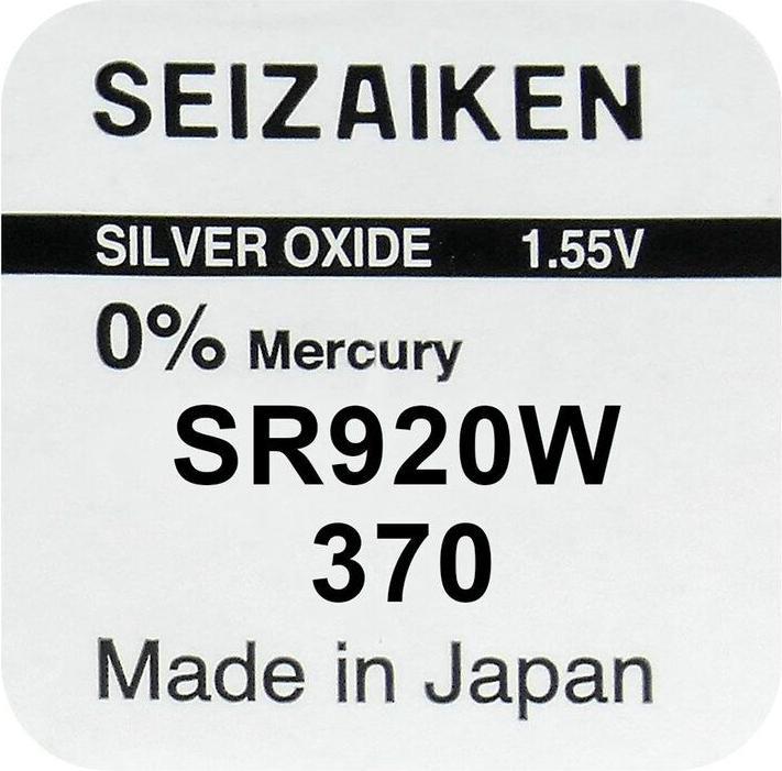 Actual product image Seiko 370 / SR920W - 10 button cells (10 pcs., 42 mAh)