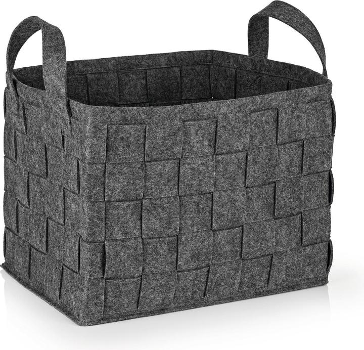 N8werk Aufbewahrungskorb Filz 40 cm Dunkelgrau (1 x, 40 cm)