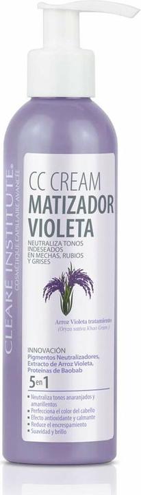 Produktbild Clearé Institute Violet Mattifying CC Cream 200ml - Neutralisiert unerwünschte Töne in Highlights, Blond (Violetter Mattierer)
