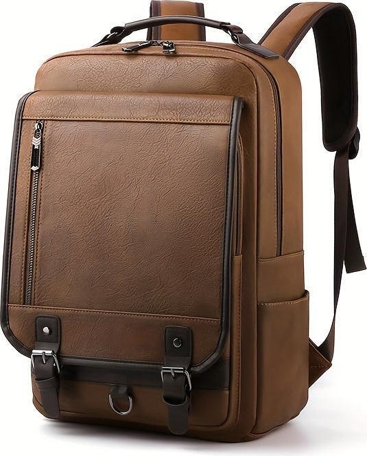 Only-Bags.Store PU-Leder-Rucksack, Reiserucksack, Studenten-Schultasche, Reise-Business-Computer-Tasche