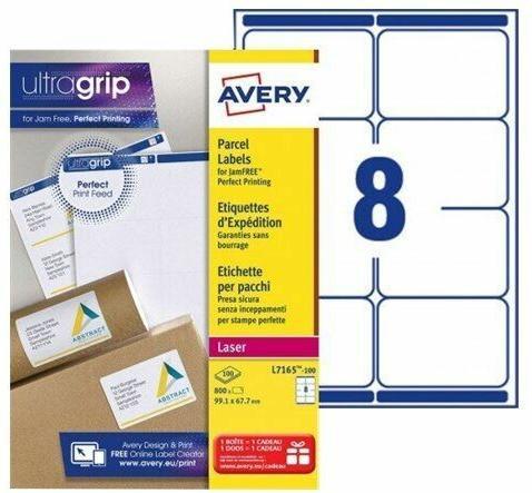 Produktbild Avery Dennison Etiketten Zweckform ultragrip L7165, 99,1x67,7 mm, weiss, Pk. 800 Stk.