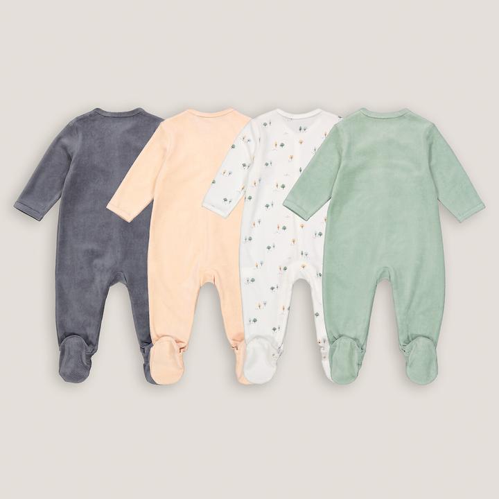 Produktbild La Redoute Collections 4er-Pack Strampler aus Samt (54)