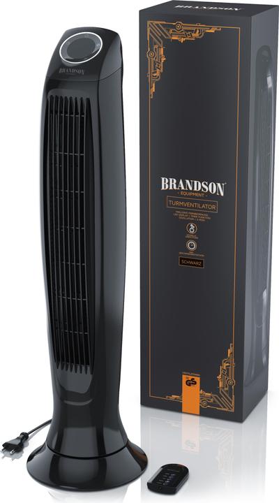Image du produit Brandson ventilateur tour, télécommande, oscillation, minuterie, 60W, ventilateur colonne 86cm, noir, noir (47 dB)