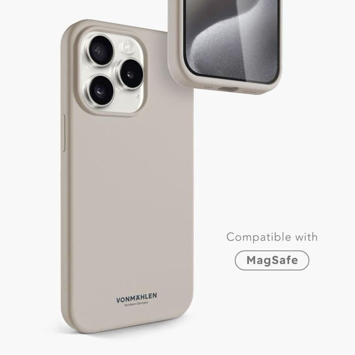 Immagine prodotto Vonmählen Custodia in silicone ecologico per iPhone 15 - Crema (Apple iPhone 15)