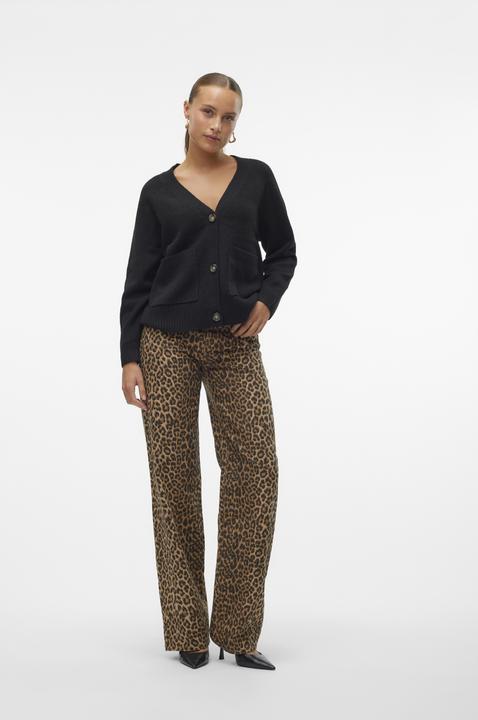 Produktbild Vero Moda Locker geschnitten V-Ausschnitt Gerippte Ärmelbündchen Strickjacke Strickjacke (M)