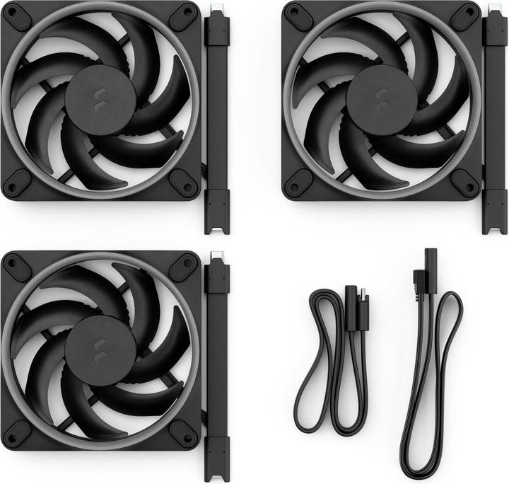 Actual product image Fractal D. Momentum 12 RGB 3-pack Black (120 mm, 3 x)