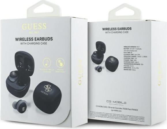 Produktbild Guess 4G Logo Mini TWS Kabellose Kopfhörer Bluetooth Headset - Schwarz (24 h, Kabellos)