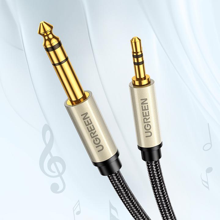 Image du produit Ugreen AV127 Câble jack 3.5 mm pour TRS - 2m (gris) (2 m, jack 6.3mm, Jack 3,5 mm (AUX))