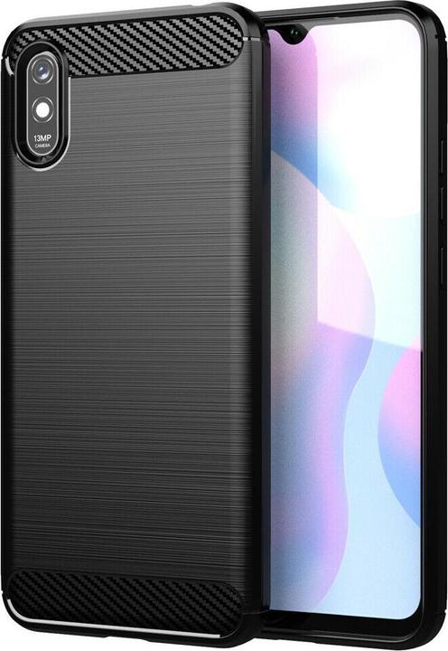 Techsuit - Carbon Silicone - Xiaomi Redmi 9A / Redmi 9AT - Black (Xiaomi Redmi 9AT, Xiaomi Redmi 9A)