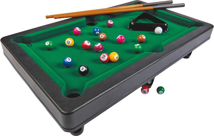 Noris 606167704 Pool Billard & Snooker inkl. 2 Queues, 16 Billard und 17 Snooker Kugeln und Triangel