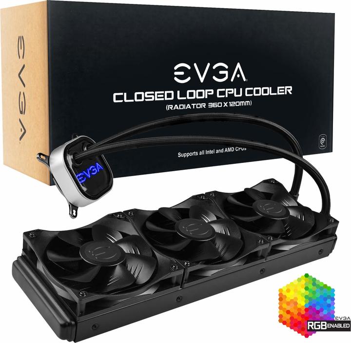 Actual product image EVGA CLC 360 Liquid Water CPU Cooler RGB LED Cooling