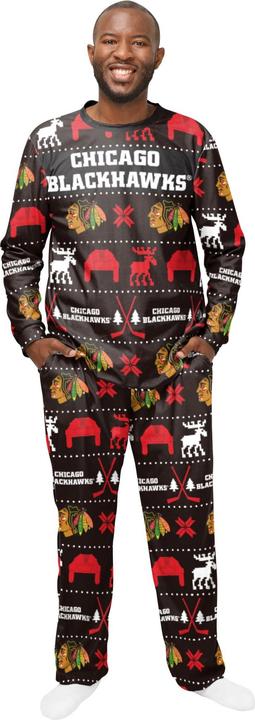 Foco NHL Winter XMAS Pyjama Schlafanzug - Chicago Blackhawks - L (L)