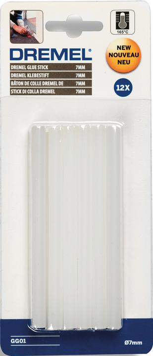 Produktbild Dremel Transparente Klebestifte, Mehrzweck, hohe Temperatur, 65 g, Ø 7mm (12 Stück)