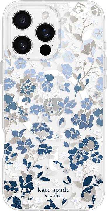 Actual product image Kate Spade Protective Gems MagSafe - iPhone 16 Pro Max Case (Floral Blue) (Apple iPhone 16 Pro Max)