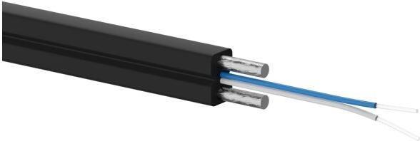 Immagine prodotto Alantec Cavo in fibra ottica OS2 FTTH piatto SM 2J 9/125 LSOH nero rinforzato con due barre d'acciaio 1000m (CAT6, 1000 m)