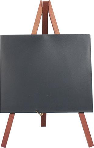 Securit Table chalkboard MINI with easel, mahogany (Blackboard, 15 x 17 x 35.5 cm)