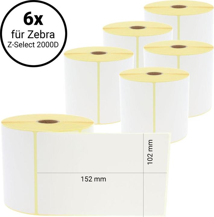 Audisana Z-Select 2000D Thermodirekt (800264-605) 102 x 152 mm - 6 Etiketten-Rollen