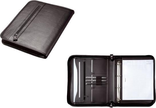 Produktbild Alassio Konferenzmappe Limone Lederimitat schwarz mit 4-Ring-Mechanik (1 x)