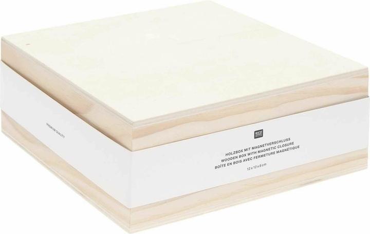 Immagine prodotto Rico Design Scatola di legno quadrata con magnete.500601 (17 x 17 x 7 cm)