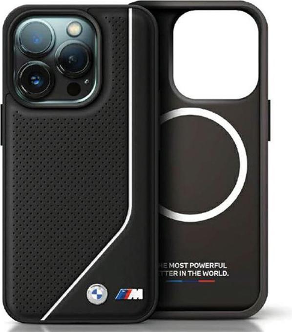 Productafbeelding BMW BMHMP15S23PUCPK iPhone 15 / 14 / 13 6,1" czarny/zwarte hardcase Geperforeerde Twisted Line MagSafe (Apple iPhone 15)