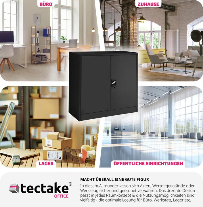Immagine prodotto tectake Armadio di archiviazione (90 x 40 x 90 cm)
